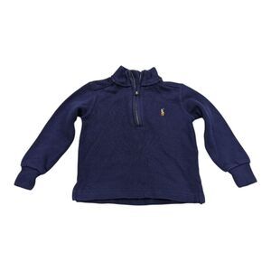 Polo Ralph Lauren Navy Blue Pullover Quarter Zip Sweater Toddler Size Boys 2T